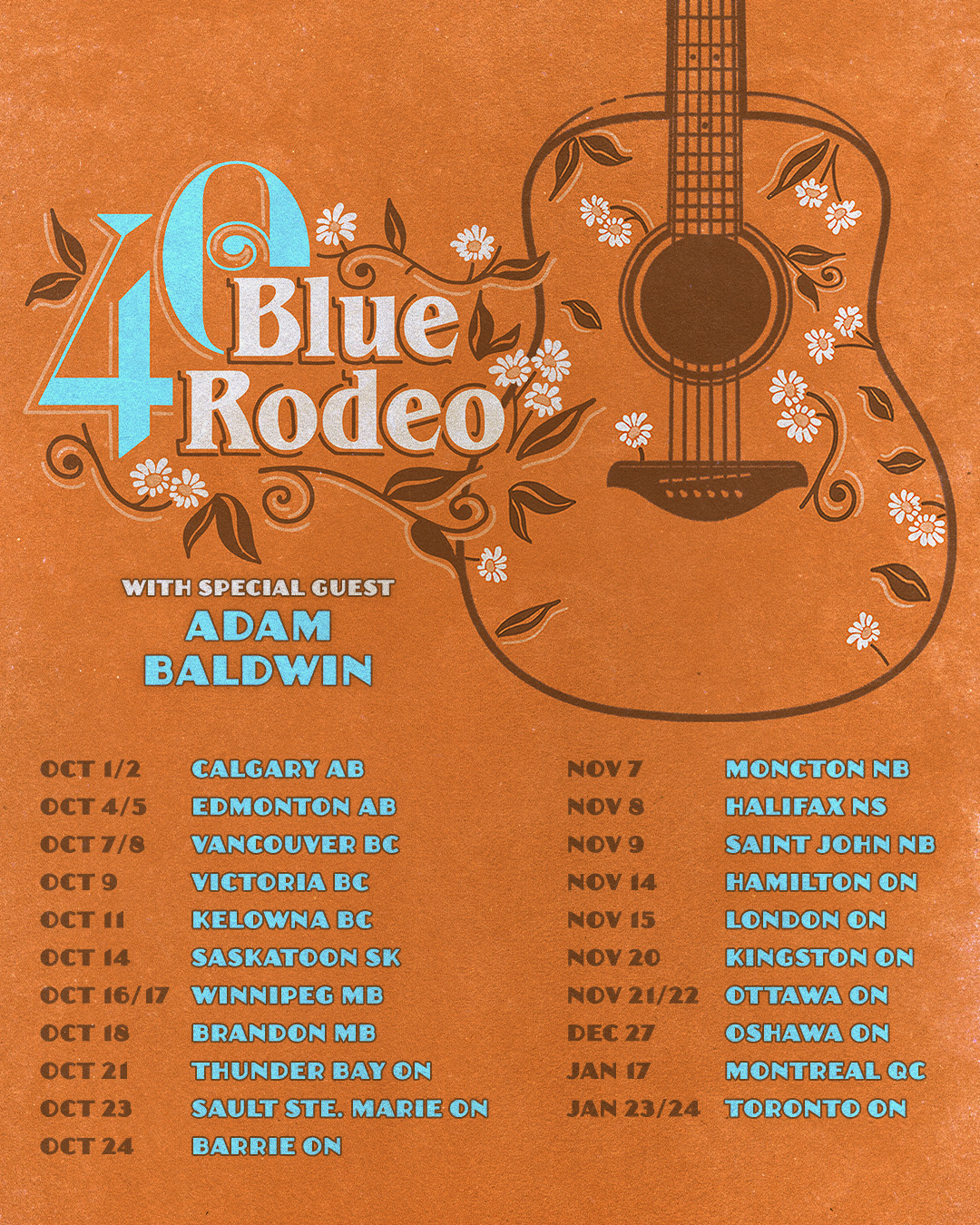 Blue Rodeo Lost Together - The 40th Anniversary Tour Tour Poster 2026